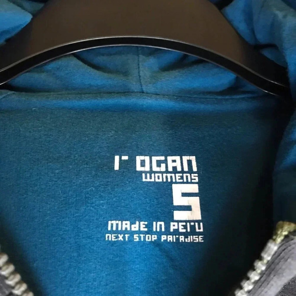 Rogan NYC Full Zip Long Sleeve Hoodie Sweatshirt black blue women’s size Small - Picture 6 of 12